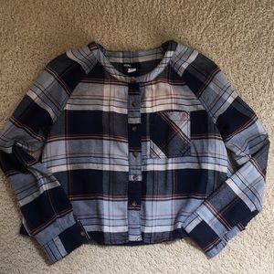 BDG Blue Plaid Top